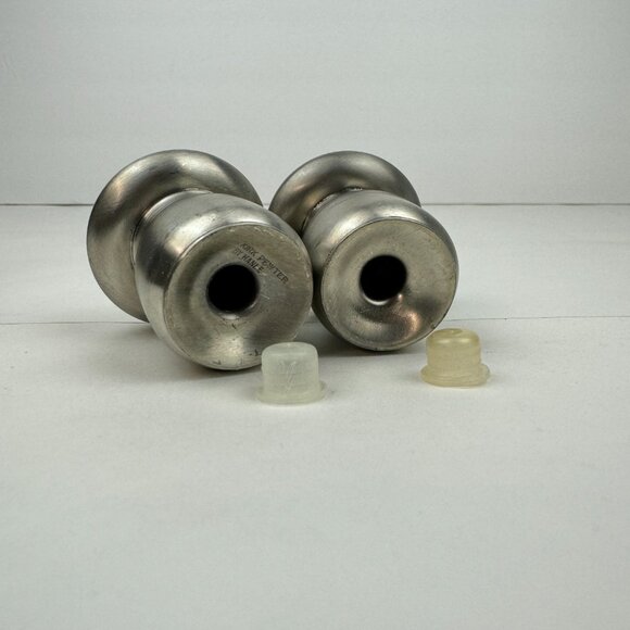 Vtg‎ 70s Kirk Pewter by Hanle Salt and Pepper Shaker Mushroom Shape Aged Small - Picture 9 of 11